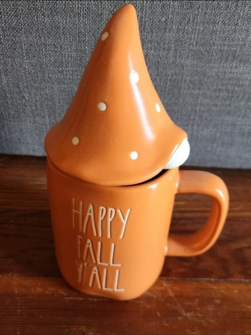 NEW Rae Dunn Happy Fall Yall Orange Coffee Mug with Lid